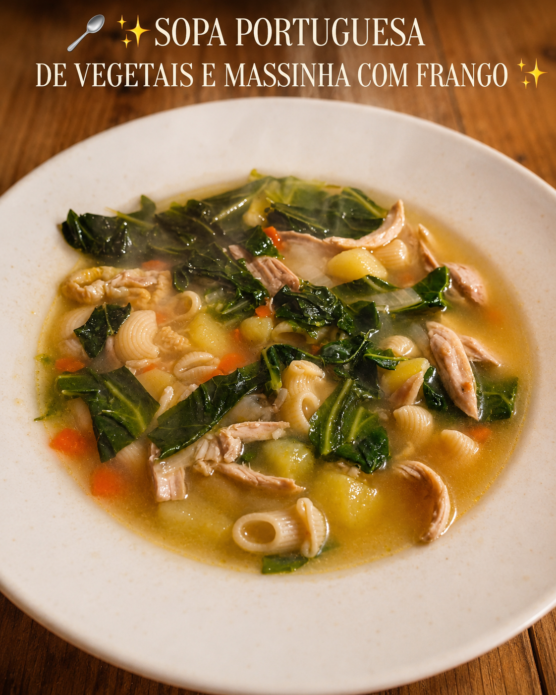 Sopa Portuguesa de Vegetais e Massinha com Frango