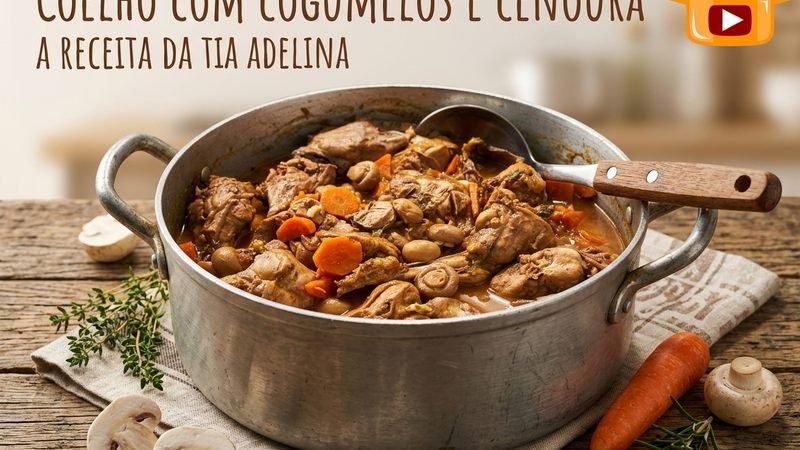 COELHO COM COGUMELOS E CENOURA