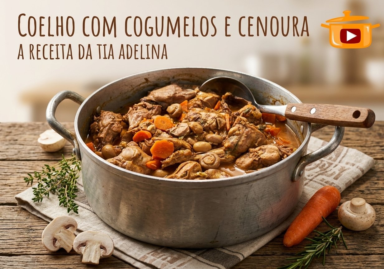 COELHO COM COGUMELOS E CENOURA