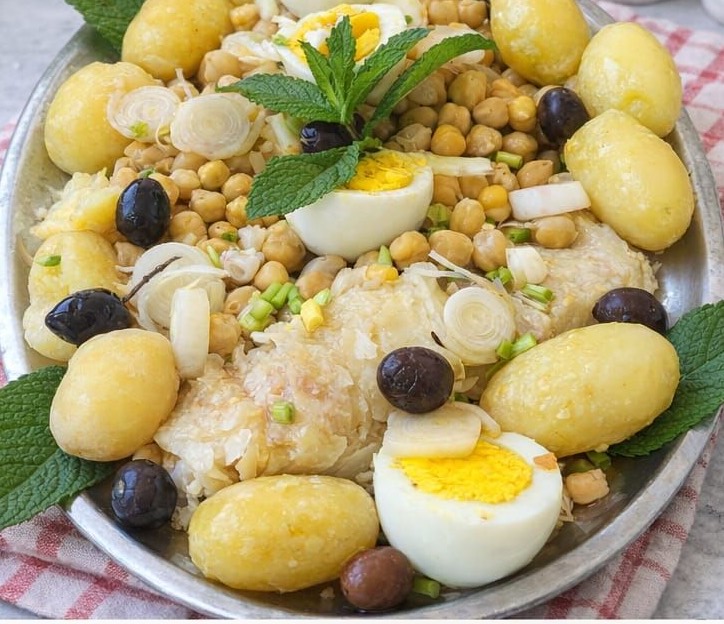 Bacalhau à Portuguesa com Grão e Ovo