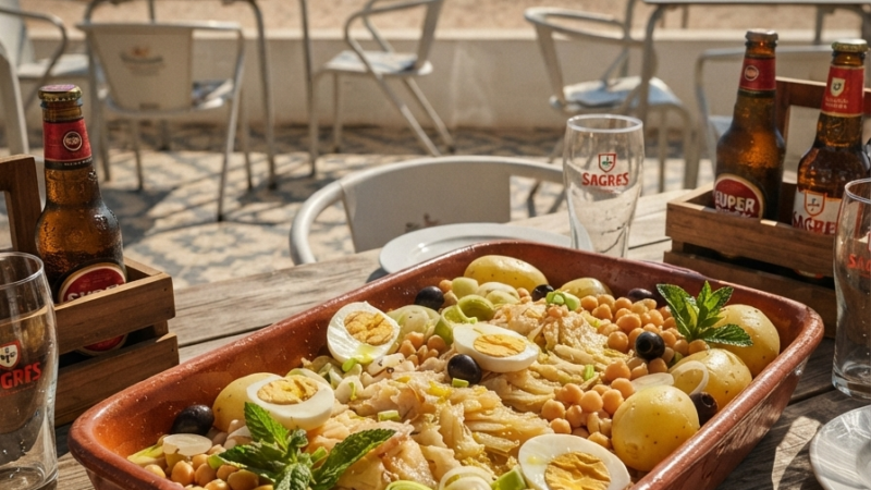 Bacalhau à Portuguesa com Grão e Ovo