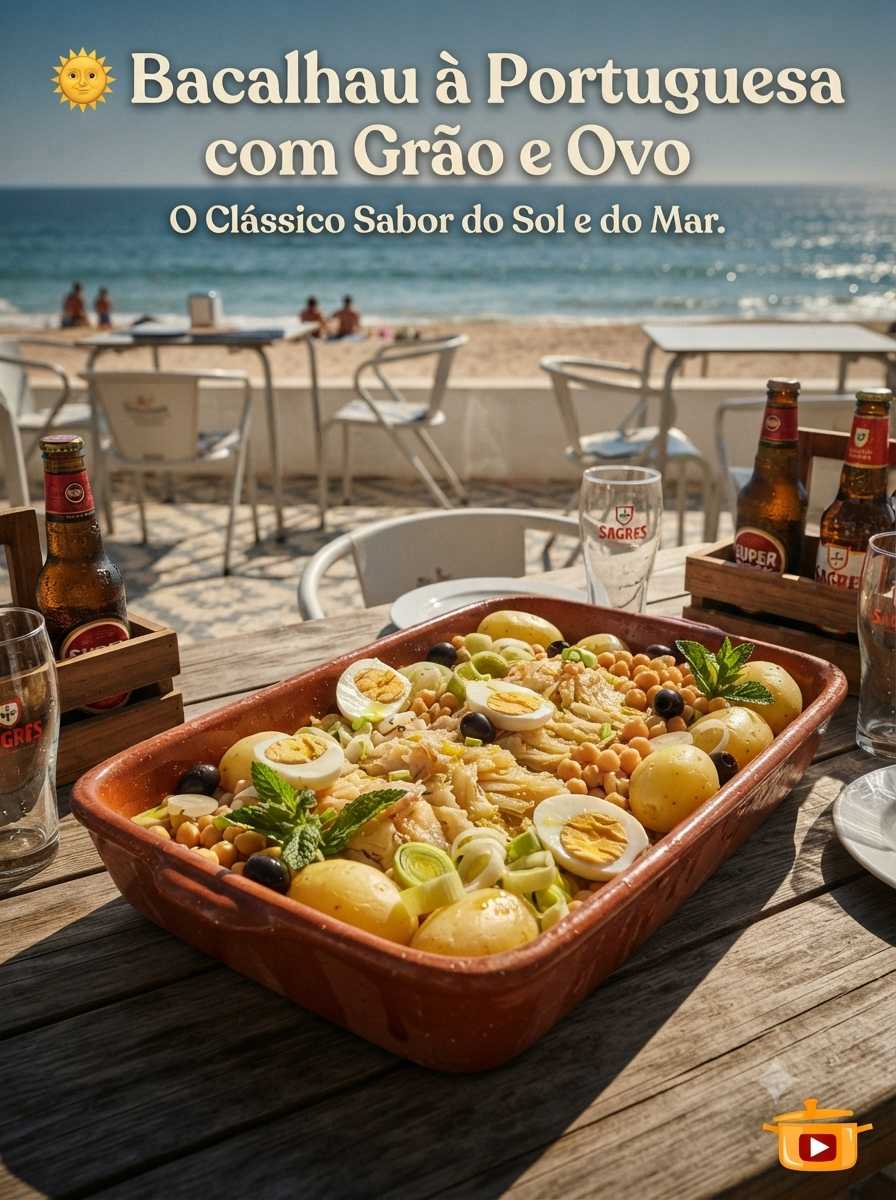 Bacalhau à Portuguesa com Grão e Ovo