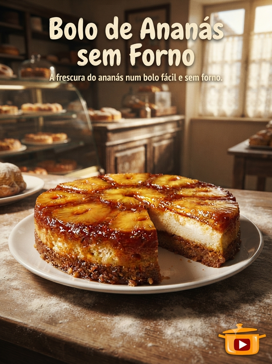 Bolo de Ananás sem Forno