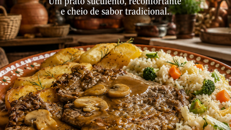 Escalope de vitela com molho madeira