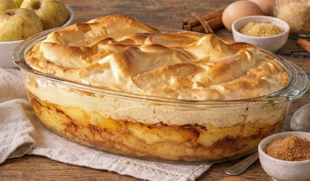 Merengada de maçã e leite-creme