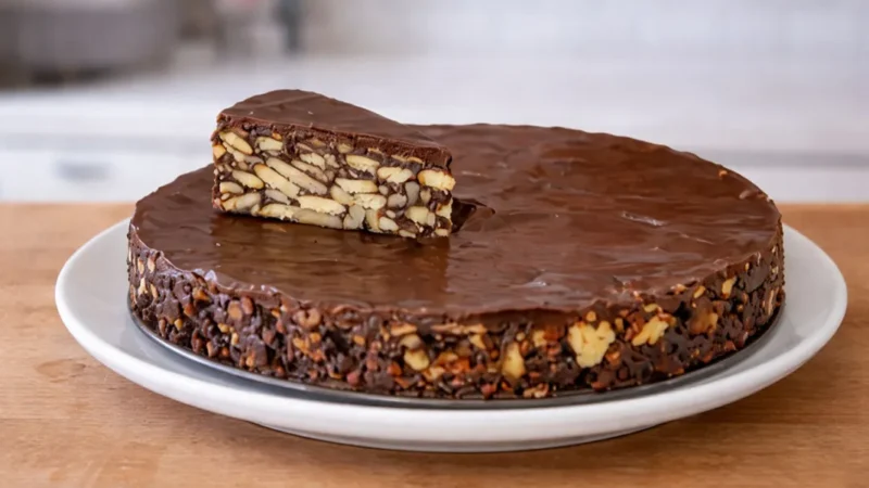 Tarte salame de chocolate e nozes da avó 