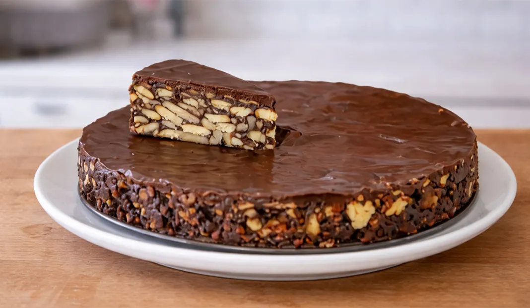 Tarte salame de chocolate e nozes da avó 