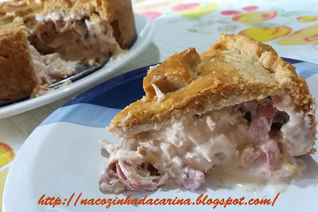 Tarte de Frango com Creme de Queijo