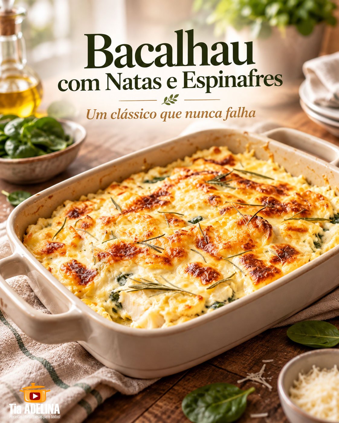 Bacalhau com natas e espinafres: um clássico que nunca falha