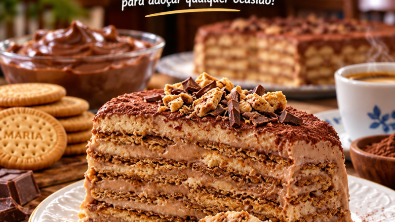 Bolo de bolacha com mousse de chocolate: uma sobremesa irresistível