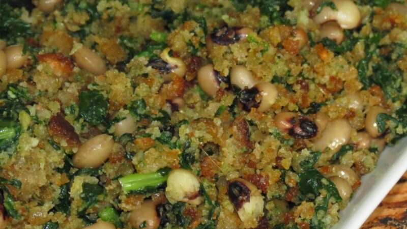 MIGAS DE NABIÇAS COM FEIJÃO FRADE