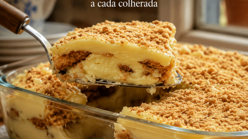 Sobremesa de bolacha e ananás