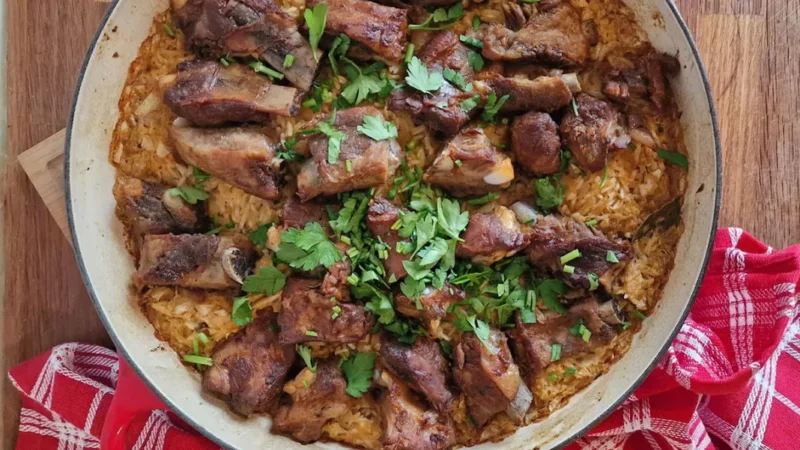 Arroz com Entrecosto no Forno