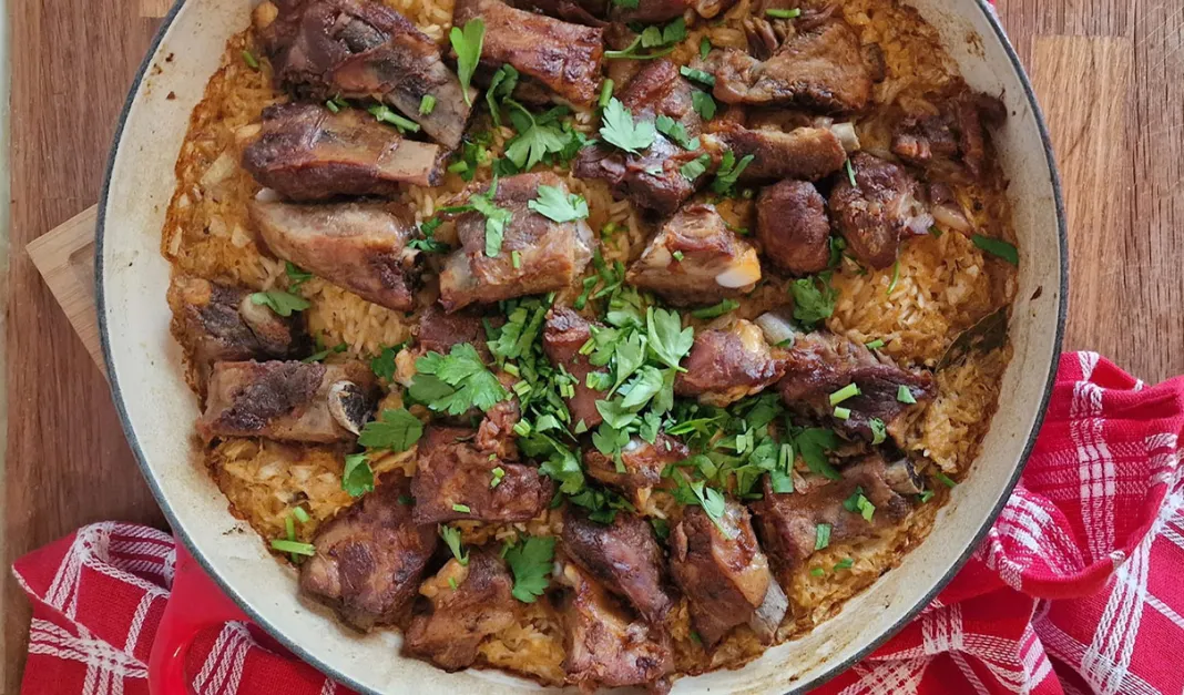 Arroz com Entrecosto no Forno