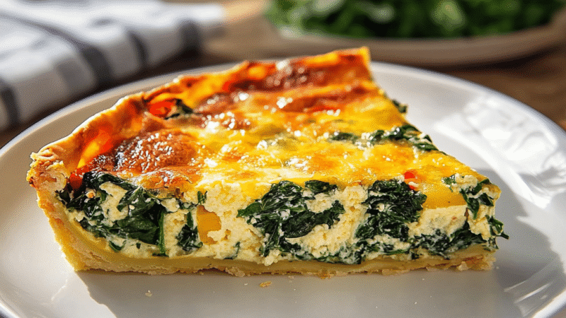 Quiche Cremosa de Espinafres e Queijos