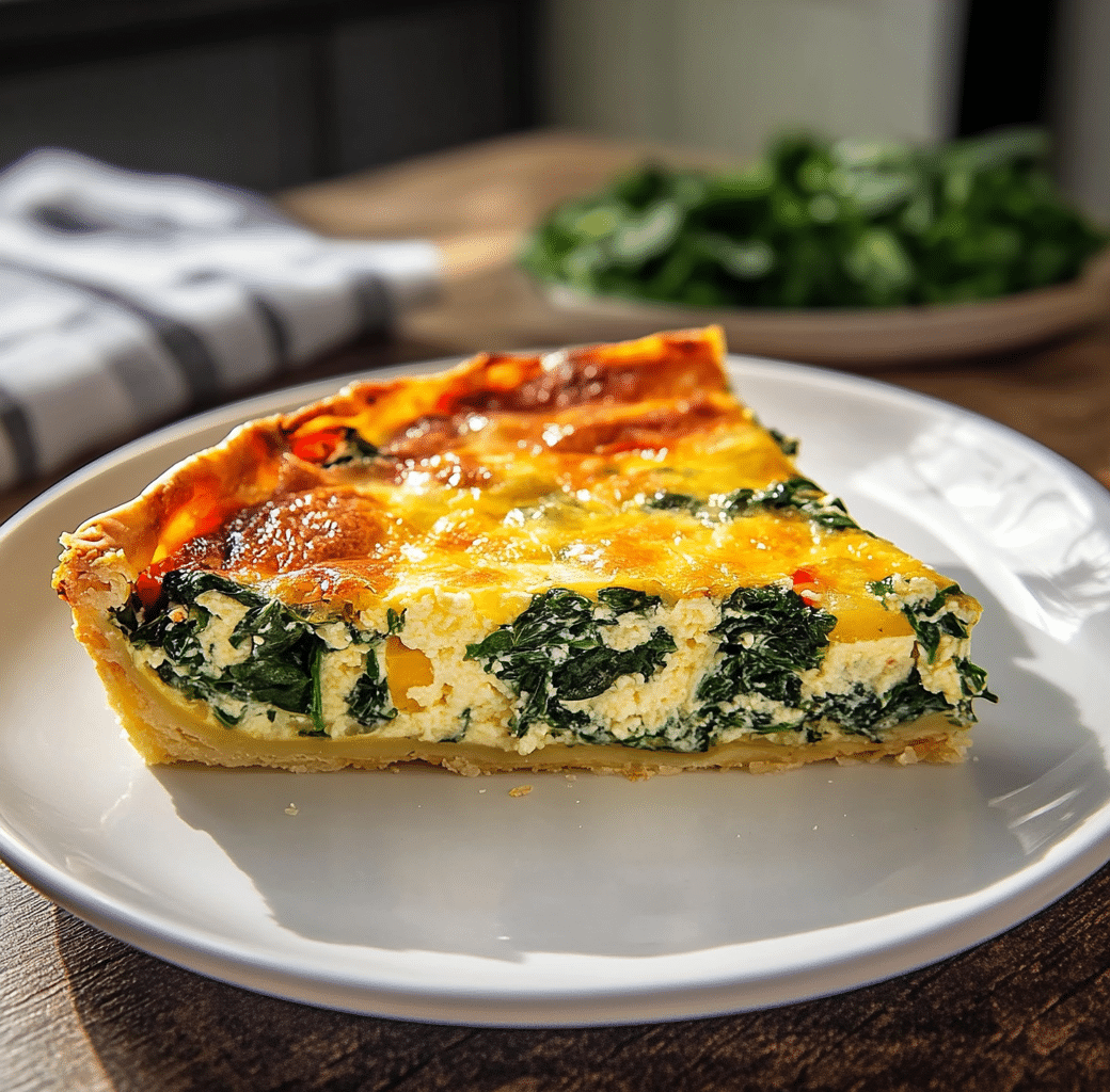 Quiche Cremosa de Espinafres e Queijos