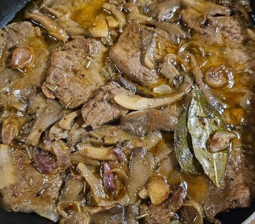 Bifinhos de vitela com cogumelos