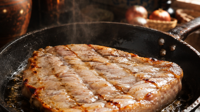 BARRIGA DE ATUM NA FRIGIDEIRA