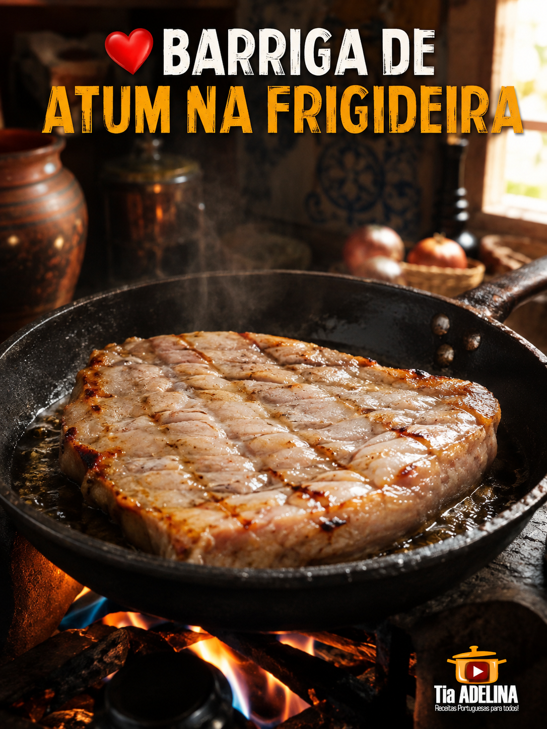 BARRIGA DE ATUM NA FRIGIDEIRA