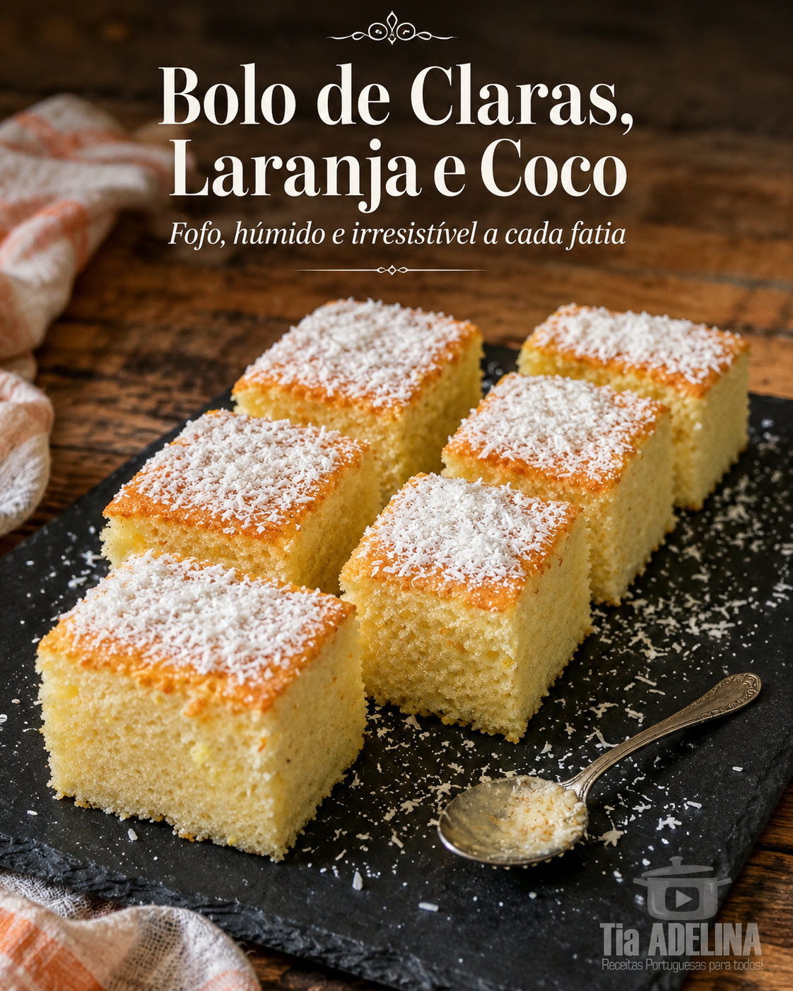 Bolo de Claras, Laranja e Coco
