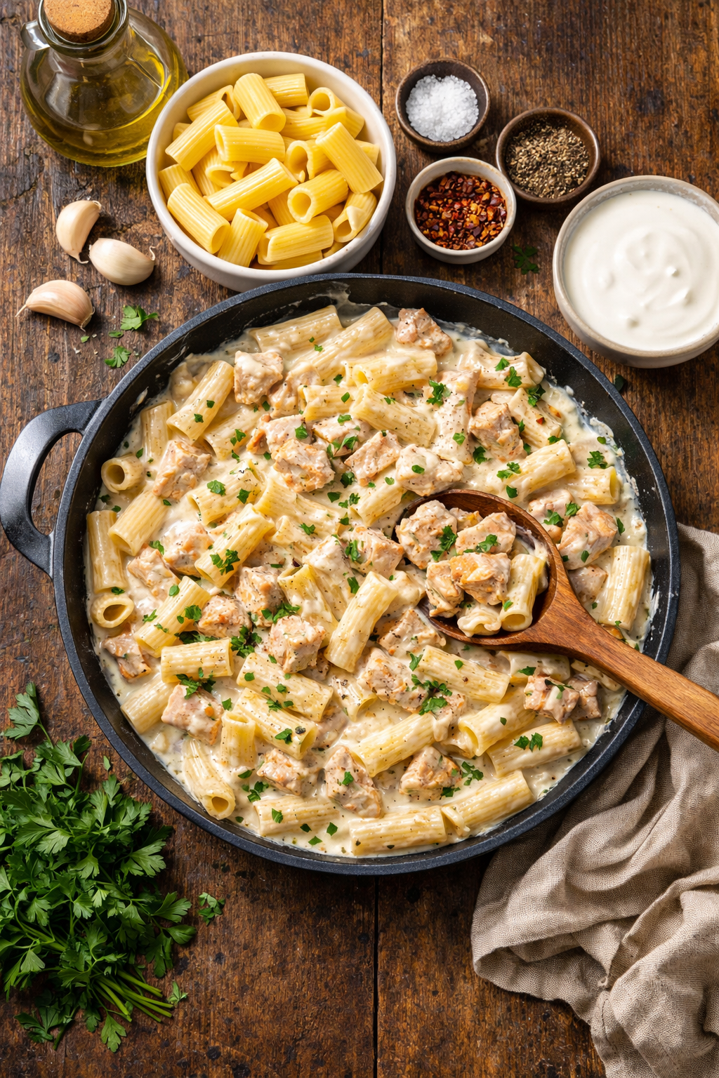 Massa com frango económica: receita fácil