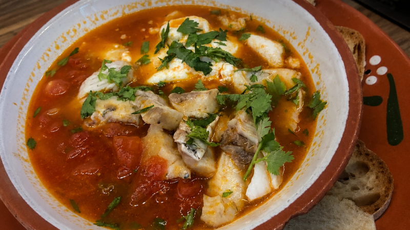 🍅🐟 Sopa de Tomate com Corvina