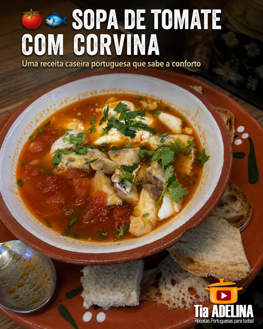 🍅🐟 Sopa de Tomate com Corvina