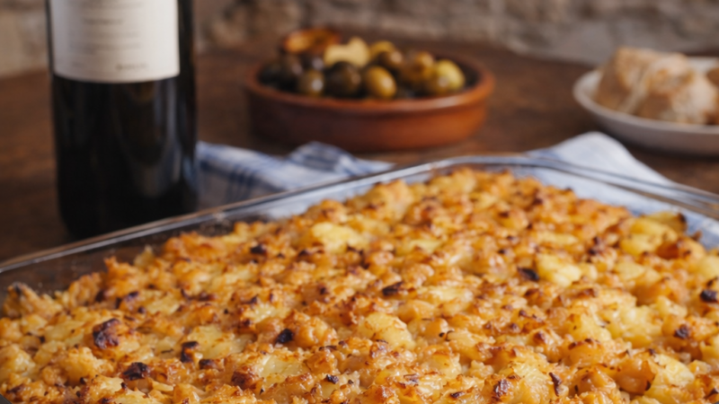 Gratinado de Bacalhau com Grão