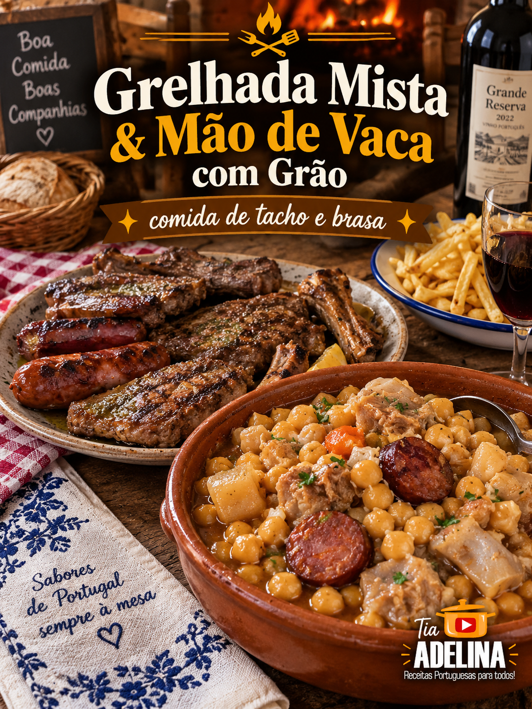 Grelhada Mista & Mão de Vaca com Grão: comida de tacho e brasa