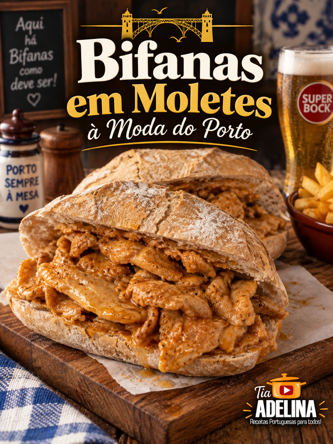 Bifanas em moletes à Moda do Porto