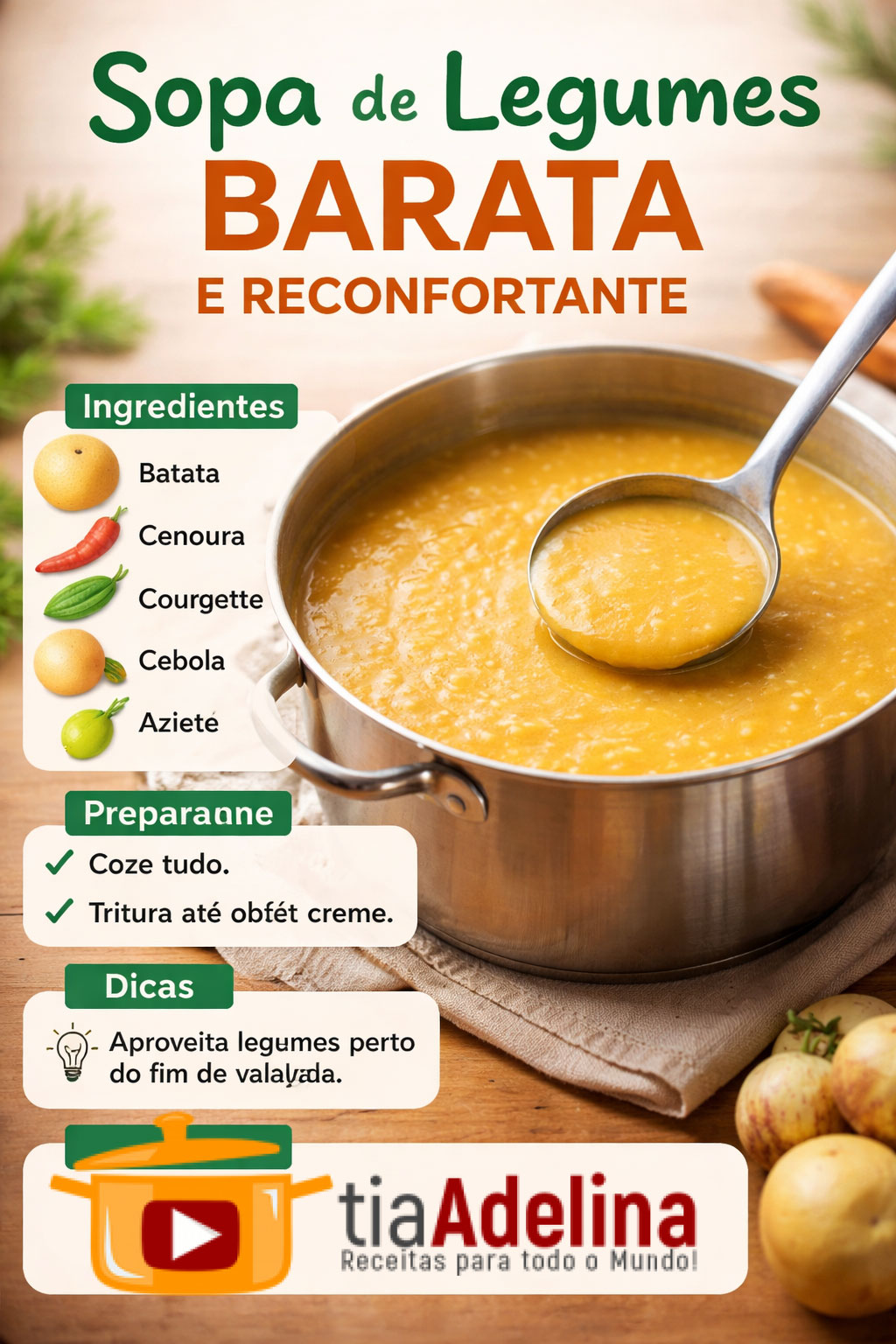 3. Sopa de Legumes barata: receita saudável