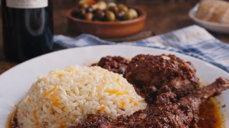 Coelho no Tacho com Vinho Tinto do Cartaxo