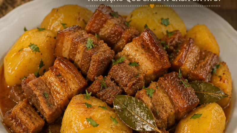 Entremeada de Porco Estufada com Batata Cozida