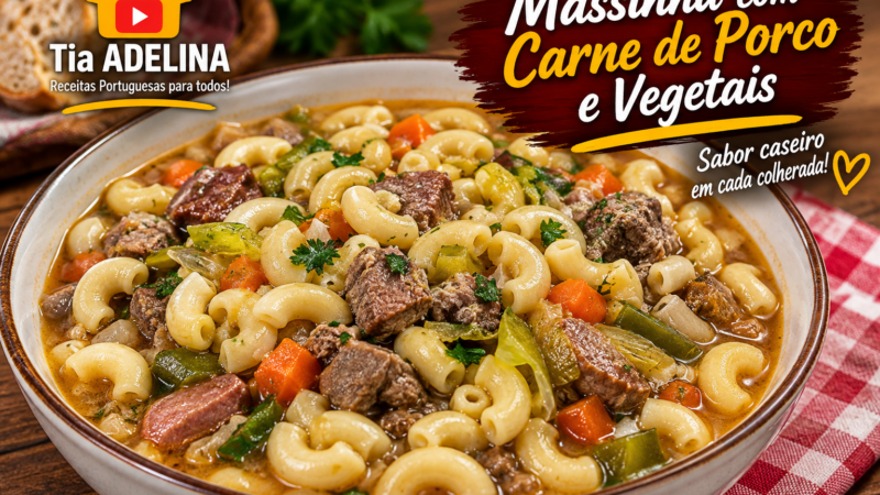 Massinha com Carne de Porco e Vegetais