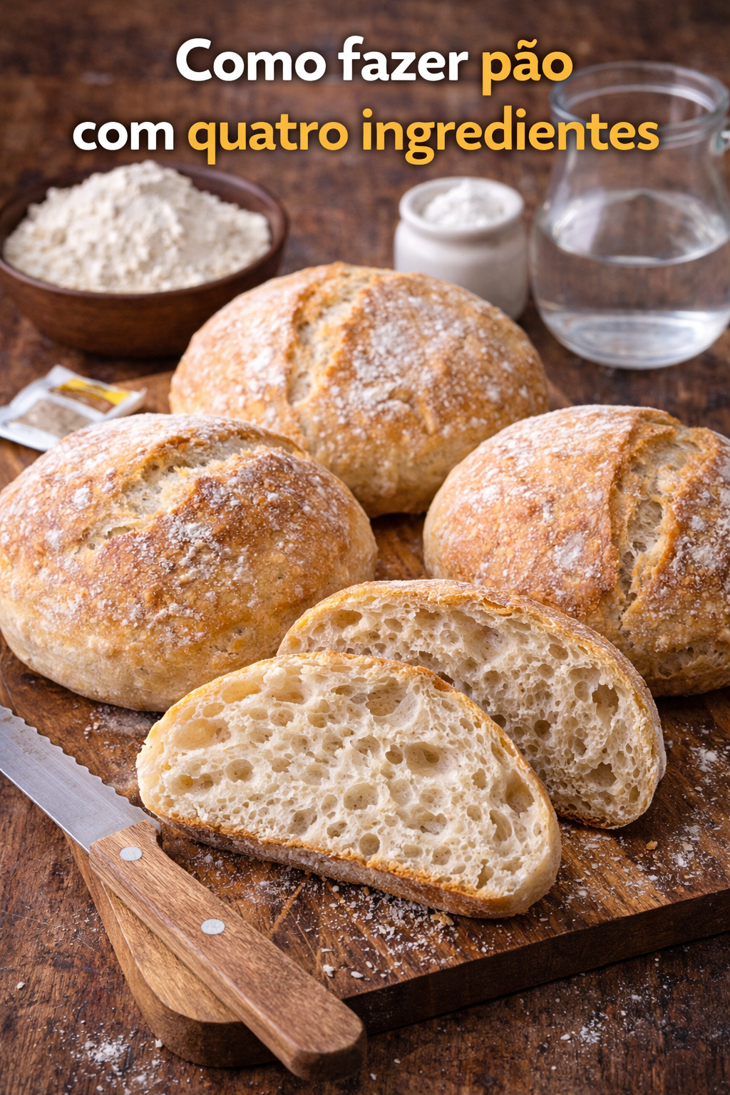 Como fazer pão com quatro ingredientes