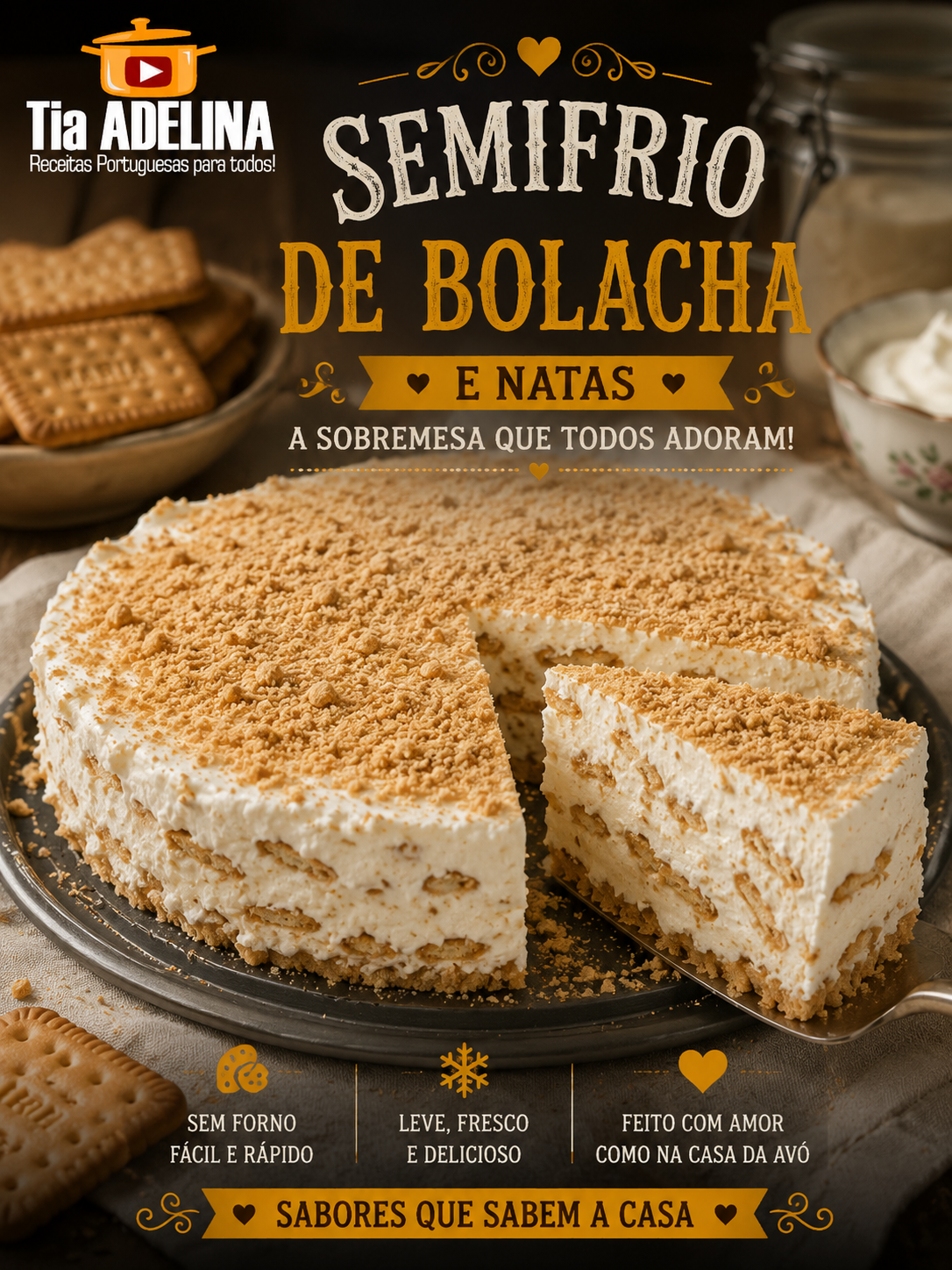 Semifrio de Bolacha e Natas