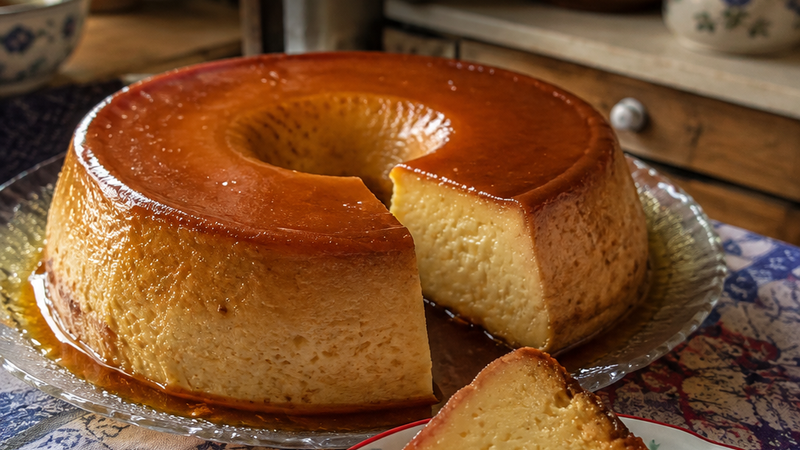 Pudim de Iogurte Grego e Caramelo