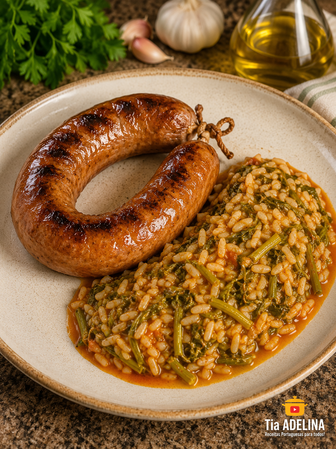 Alheira de Vinhais Grelhada com Arroz de Espigos
