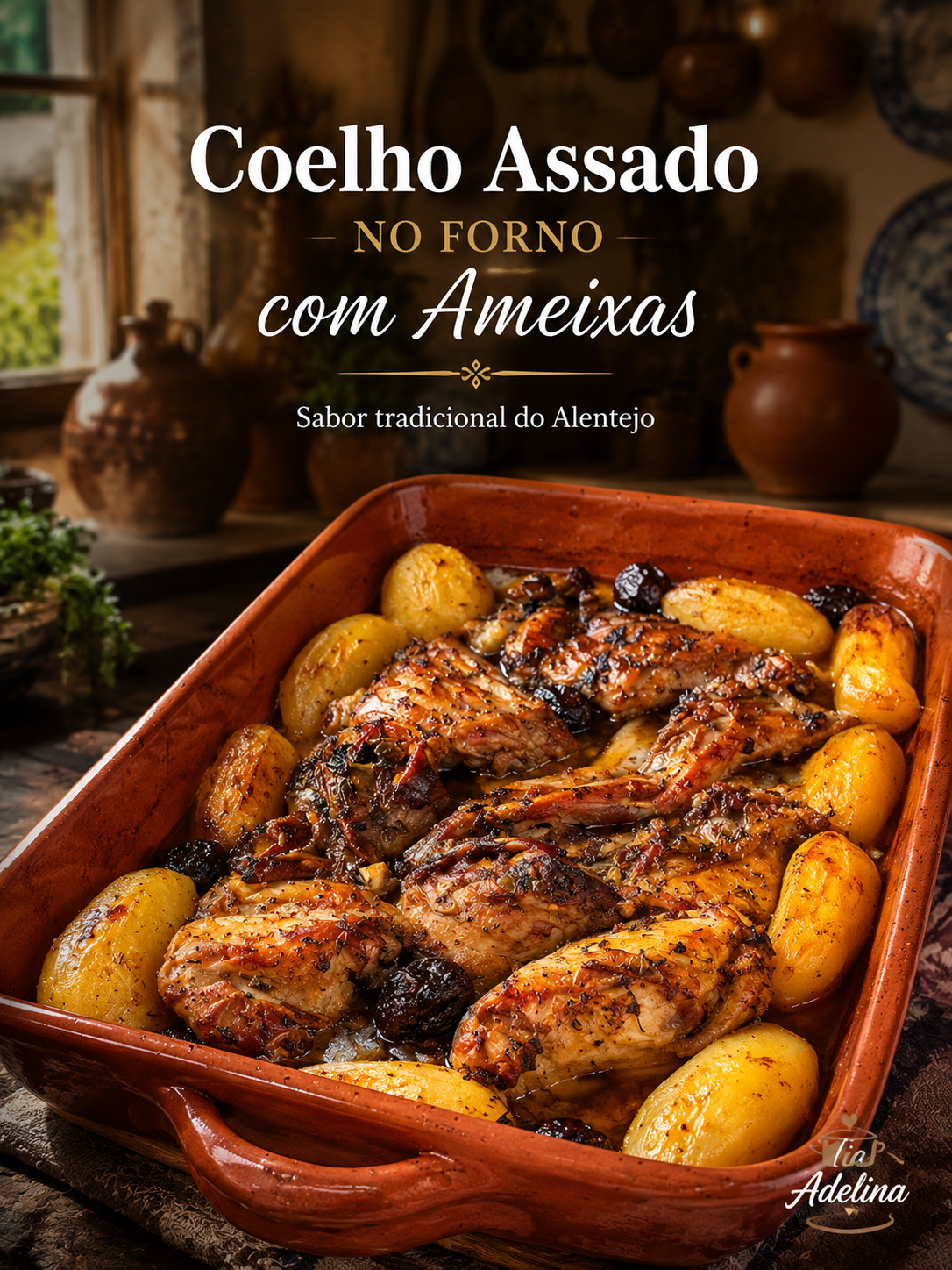 Coelho Assado no Forno com Ameixas