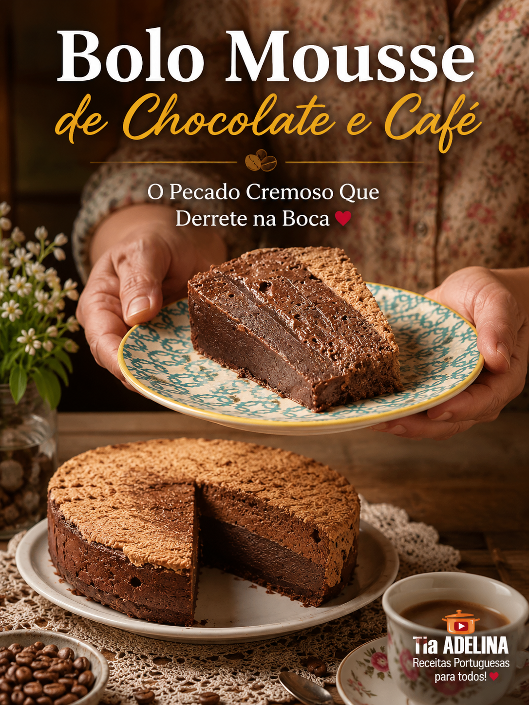 Bolo Mousse de Chocolate e Café