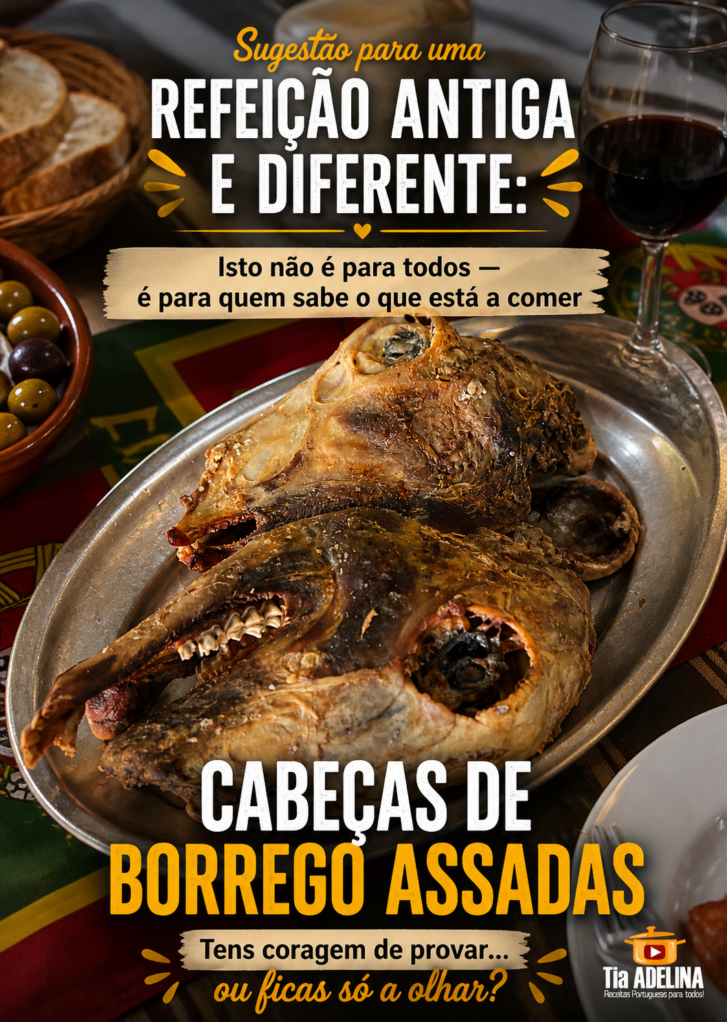 Cabeças de Borrego Assadas