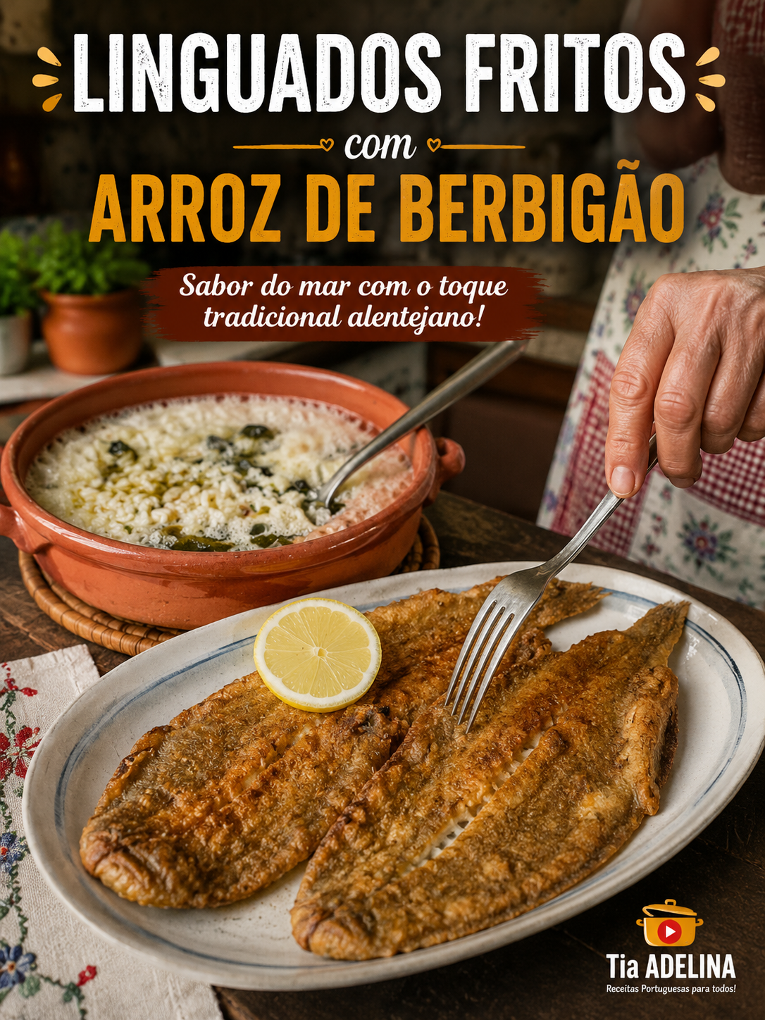 Linguados Fritos com Arroz de Berbigão