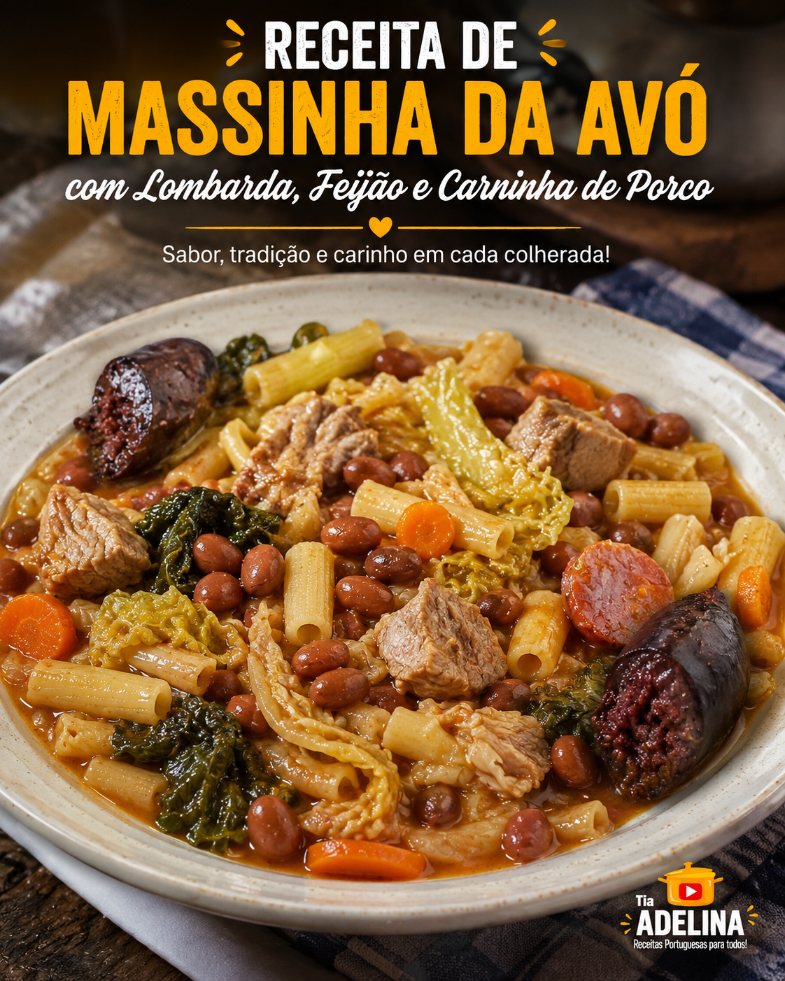 Massinha da Avó com Lombarda, Feijão e Carninha de Porco