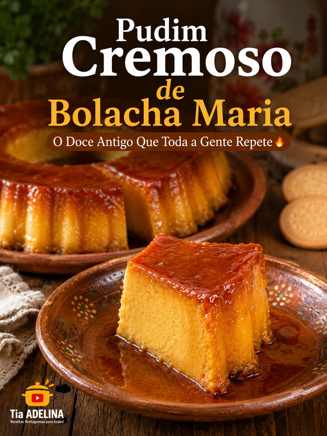Pudim Cremoso de Bolacha Maria