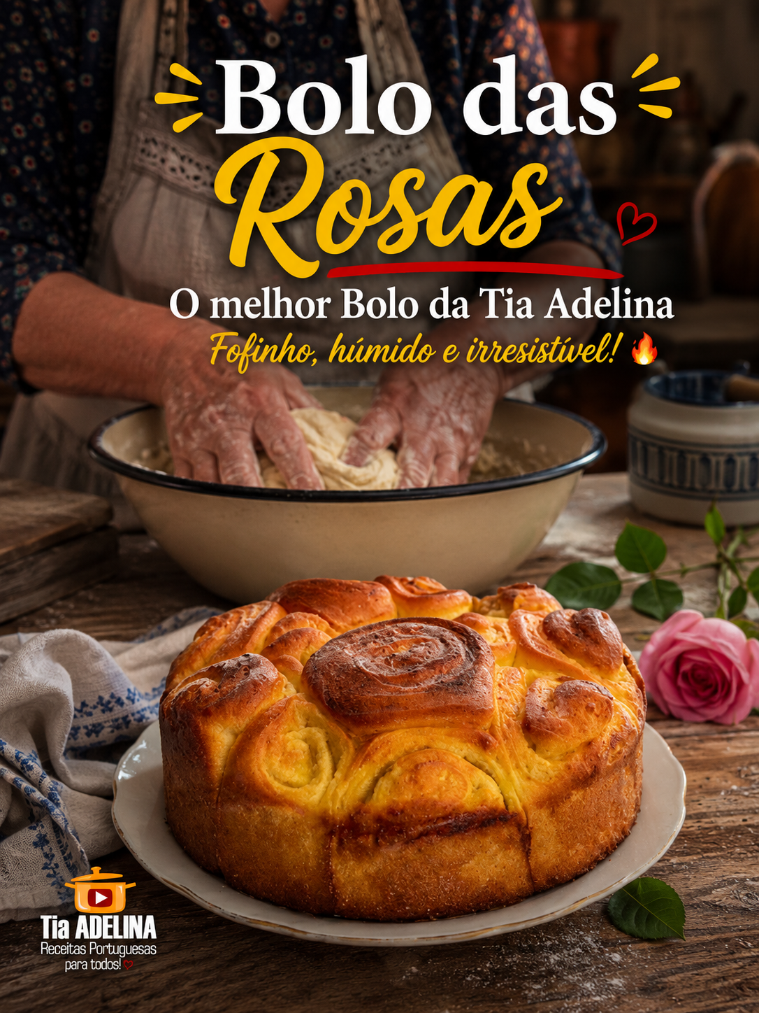 Bolo das Rosas — O melhor Bolo da Tia Adelina