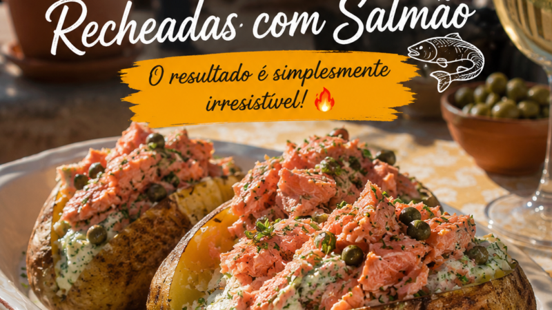 Batatas Assadas Recheadas com Salmão