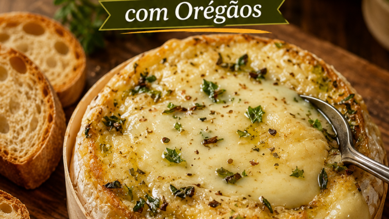 Queijo Derretido no Forno com Orégãos