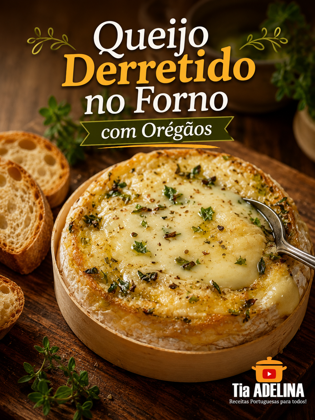 Queijo Derretido no Forno com Orégãos