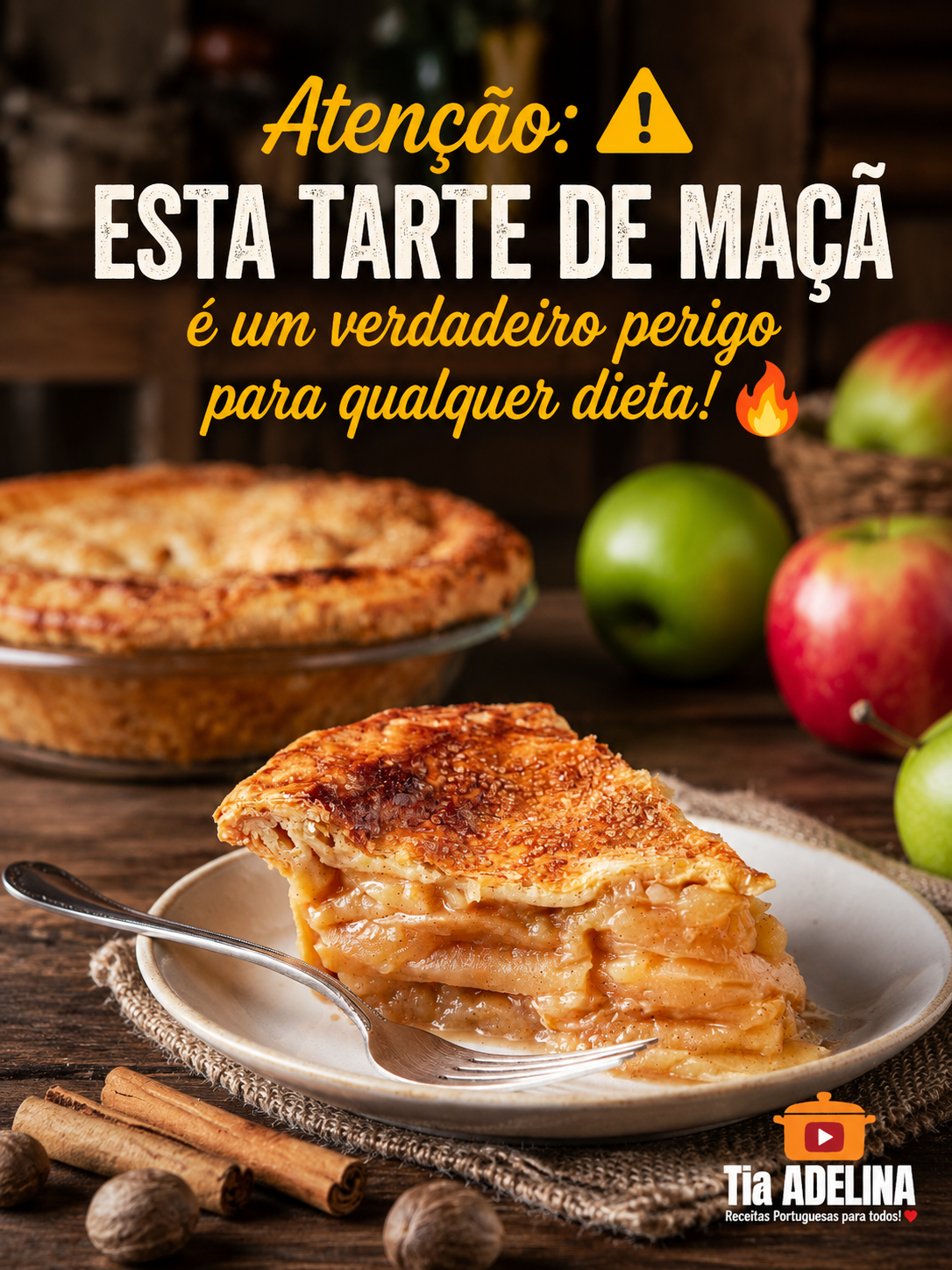 Atenção: esta Tarte de Maçã é um verdadeiro perigo para qualquer dieta