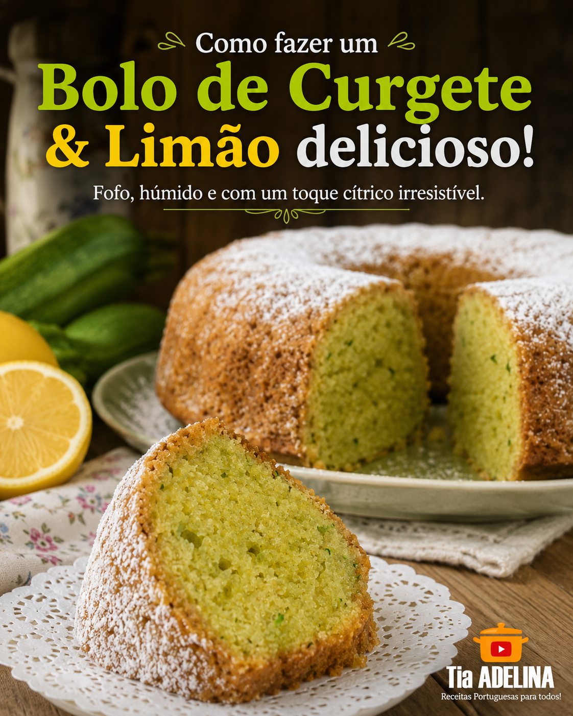 Como fazer um Bolo de Curgete & Limão delicioso